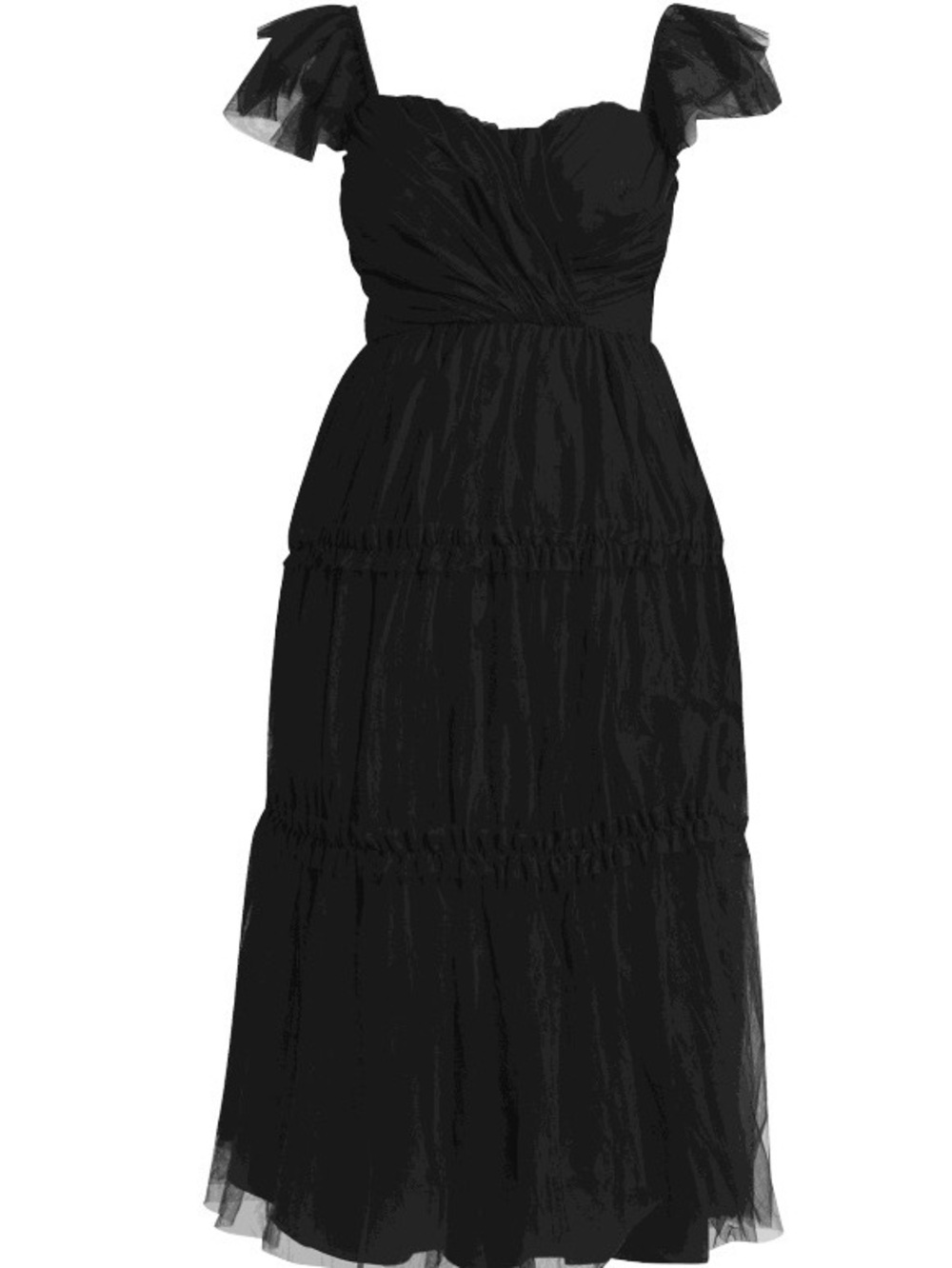Eloquii Black Fluttery Tiered Tulle Dress - Picture 10 of 14